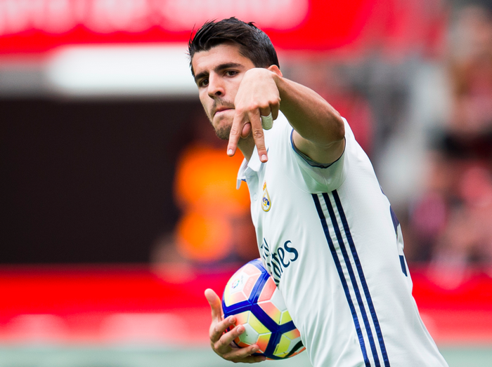 Álvaro Morata with soccer ball