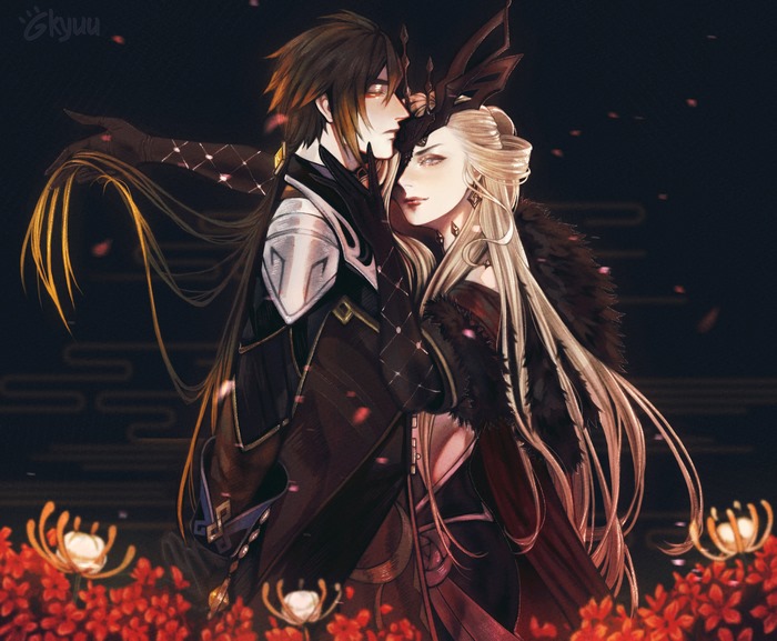 Zhongli and La Signora Genshin Impact Art