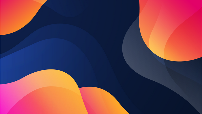 Abstract Gradient Waves Dark Blue Background