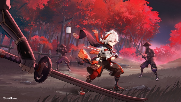 Kaedehara Kazuha in battle