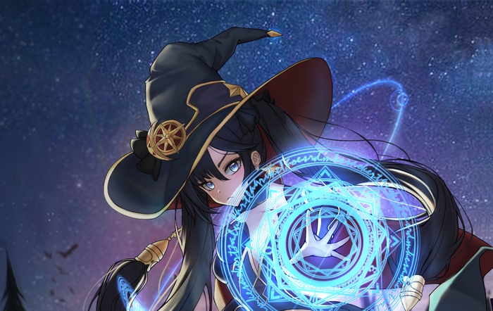 Mona Genshin Impact casting spell