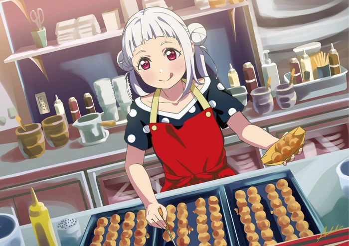 Chisato Arashi making takoyaki
