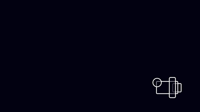 Minimalist camera icon on black background