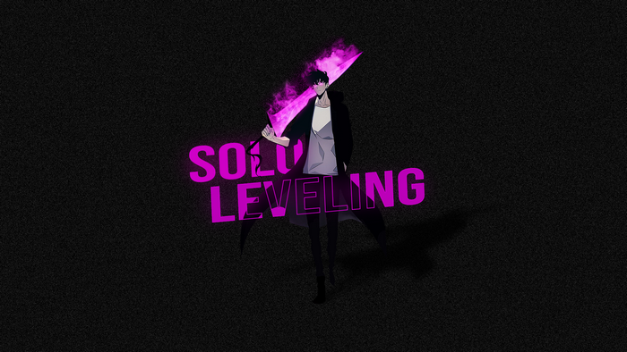 Sung Jin Woo from Solo Leveling with glowing sword