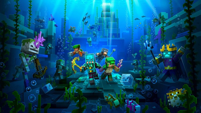 4K Minecraft Ocean Adventure Underwater Creatures