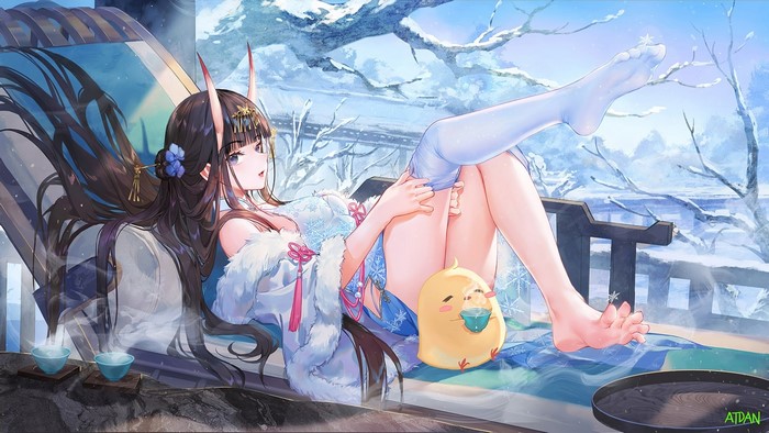 Noshiro from Azur Lane in a winter setting