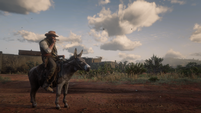 John Marston from Red Dead Redemption on a donkey
