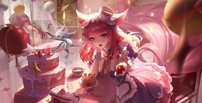 Da Ji from Honor of Kings as a maid with pink hair