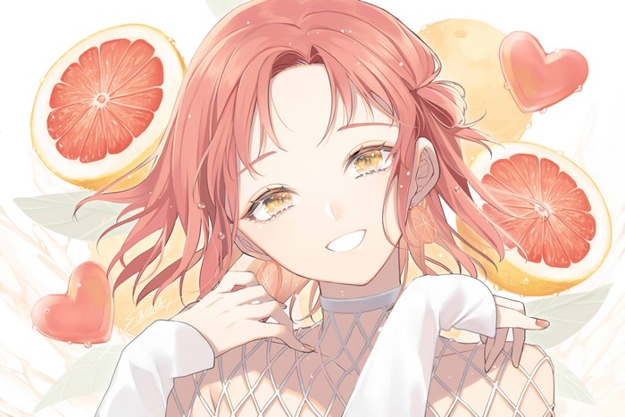 Anime girl with grapefruits by Sogawa