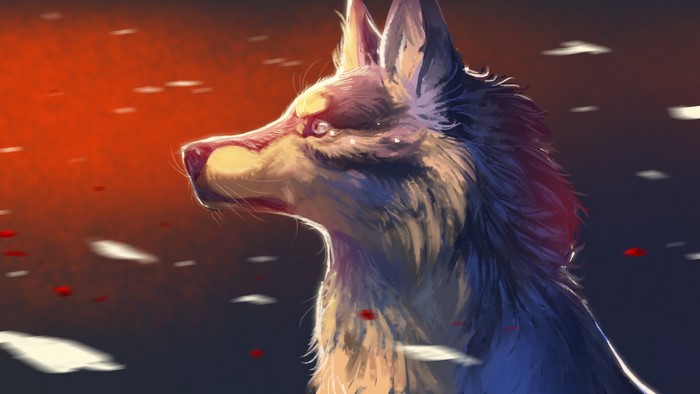 Digital art of a wolf by Minjuart