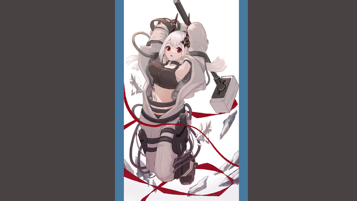 Ton from Arknights holding a hammer