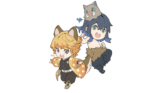 Zenitsu and Inosuke from Kimetsu no Yaiba