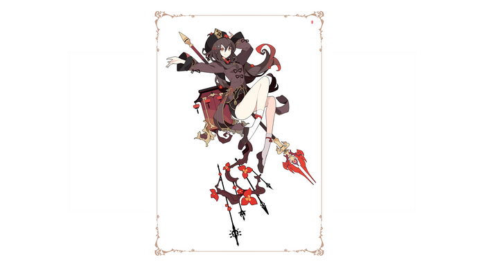 Hu Tao from Genshin Impact with a spear