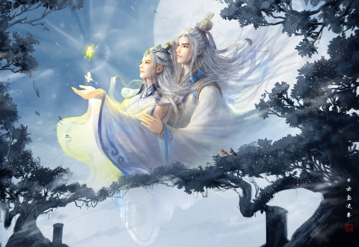 HiLiuyun and fantasy girl with fairy