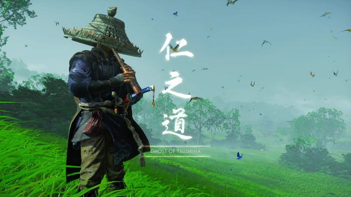 Jin Sakai from Ghost of Tsushima playing flute