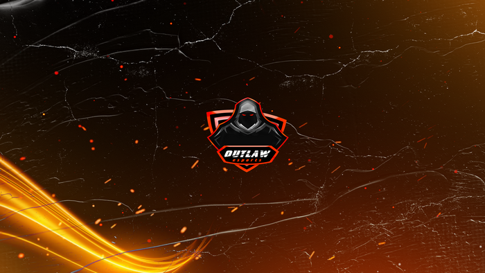 Outlaw Esports logo with fiery background