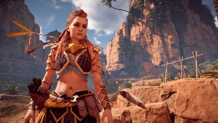 Aloy from Horizon: Zero Dawn with bow and arrows