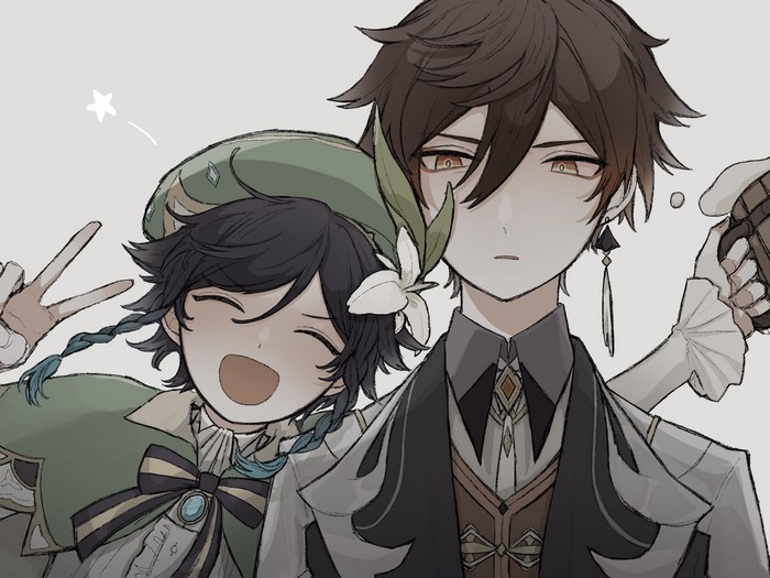 Venti and Zhongli from Genshin Impact