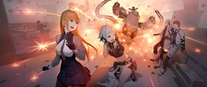 Characters from Final Front: Enobetta in a celebratory scene