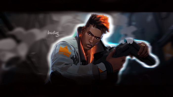Phoenix from Valorant holding a gun