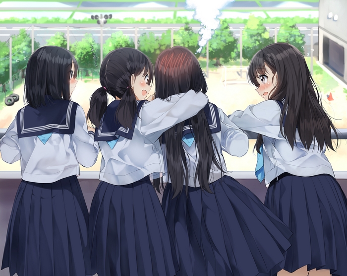 School Uniform Group Celebration 4K