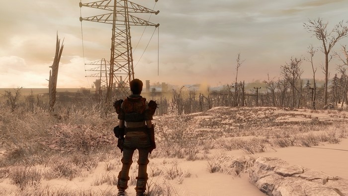 Fallout 4 mod with a character in a snowy landscape