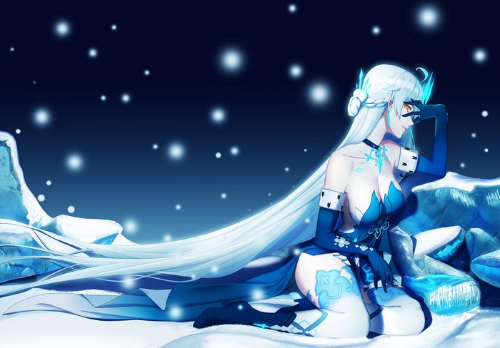 Kiana Kaslana from Honkai Impact 3rd in snowy landscape