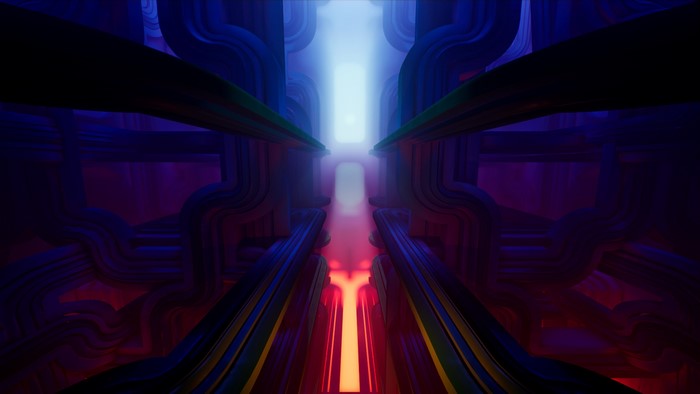 Abstract digital art with glowing lights