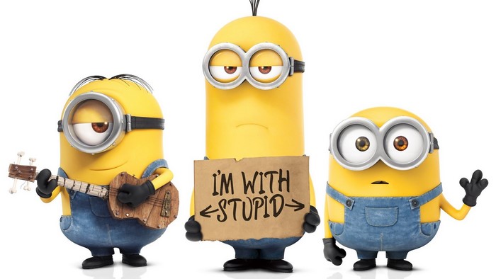 Three Minions from Despicable Me franchise