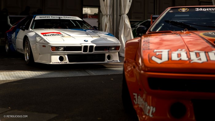 BMW M1 Procar race cars with Jägermeister and Marlboro livery