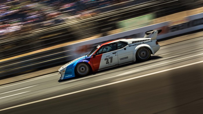 BMW M1 Procar race car with number 27 on track