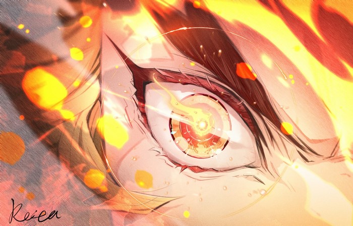 Rengoku Kyoujurou from Demon Slayer Closeup
