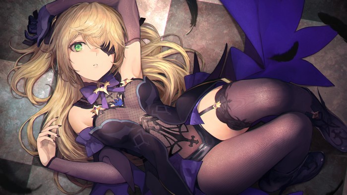 Fischl from Genshin Impact in Bodystockings