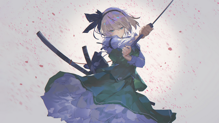 Konpaku Youmu from Touhou with a katana
