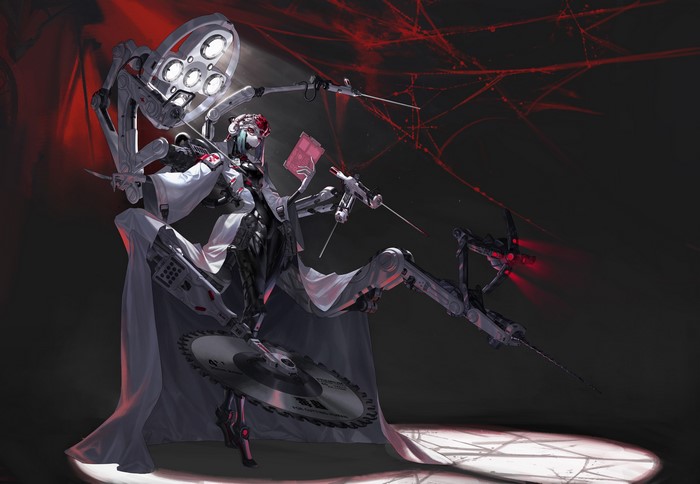4K Cyborg Doctor with Surgical Tools