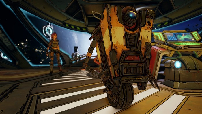 Borderlands 3 Claptrap and Amara in spaceship