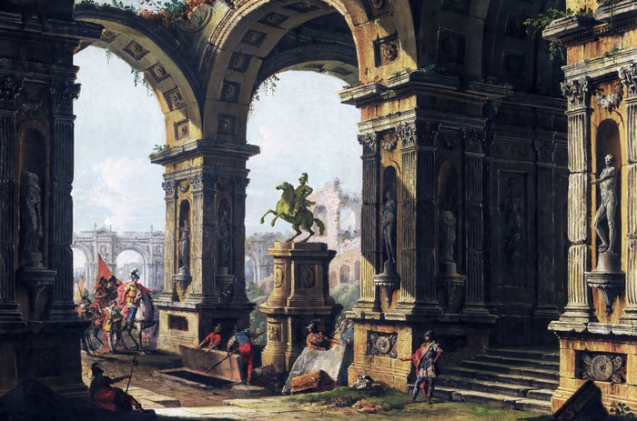 Alexander Visiting the Tomb of Achilles by Antonio Joli