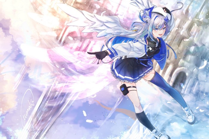 Amane Kanata from Hololive with Wings