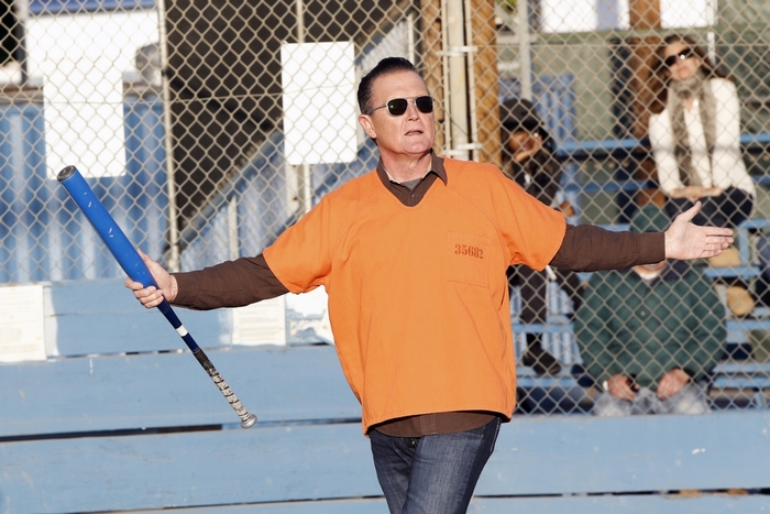Robert Patrick as Cabe Gallo holding a baseball bat