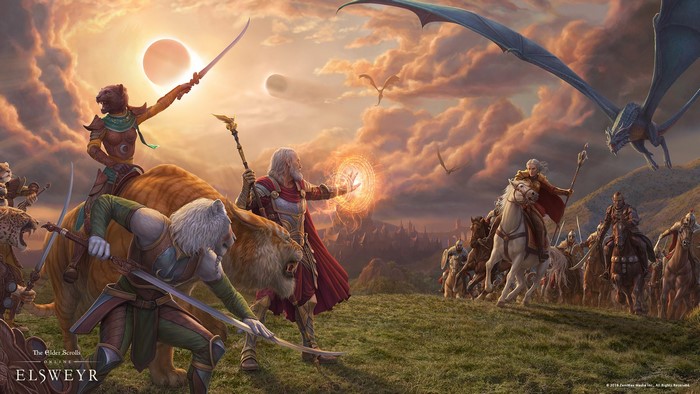 The Elder Scrolls Online: Elsweyr battle with dragons