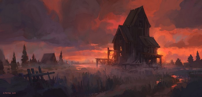 Digital art landscape by Andreas Rocha
