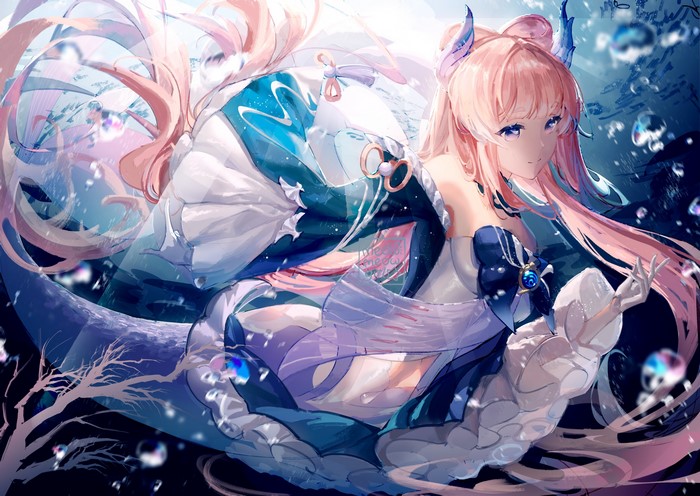 Sangonomiya Kokomi Underwater Mermaid Art