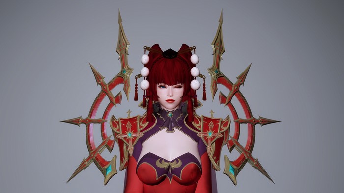 Fantasy girl with red hair and ornate armor