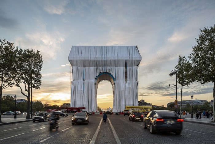 Wrapped Arc de Triomphe in Paris