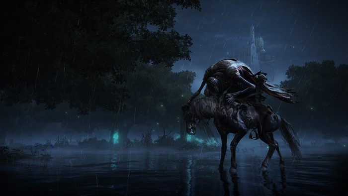 4K Elden Ring: Spectral Rider on Horseback in Swamp