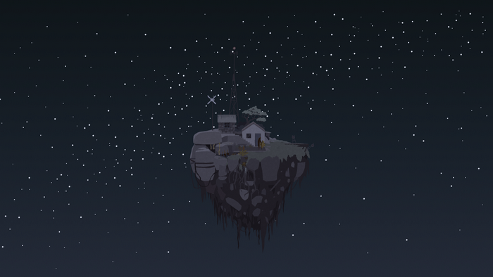 Mutazione video game art of a floating island