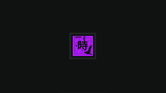4K Violet Digital Art with Japanese Kanji and Bird