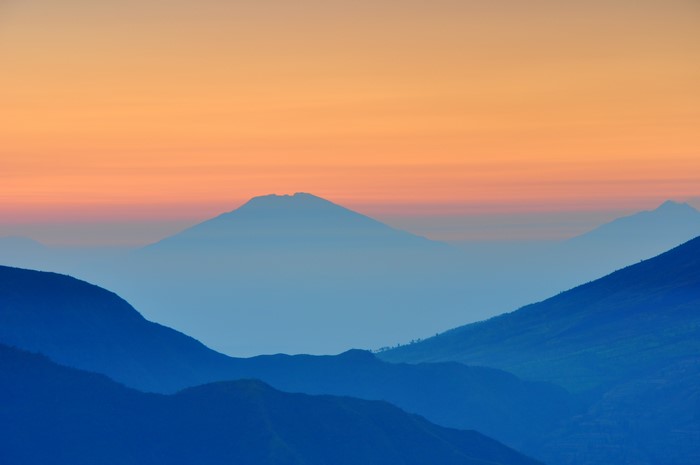 Mountain landscape at sunset