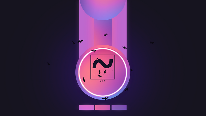 Abstract logo with birds and gradient light