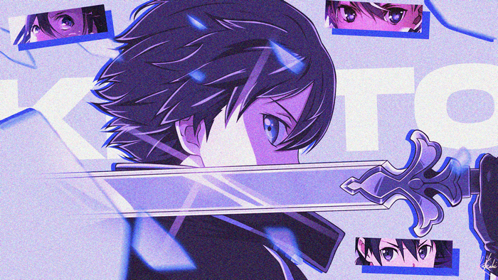 Kirito from Sword Art Online holding a sword
